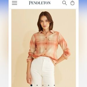 NWOT Pendleton Board Shirt in Apricot Ombre